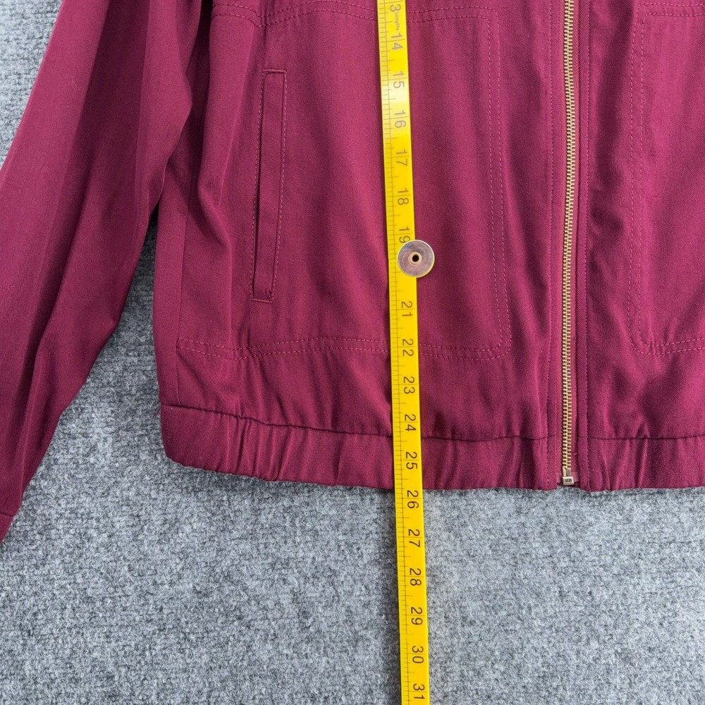 Merona Burgundy Bomber Jacket‎ Full Zip Long Sleeve Women's XL Lightweight - Picture 6 of 6